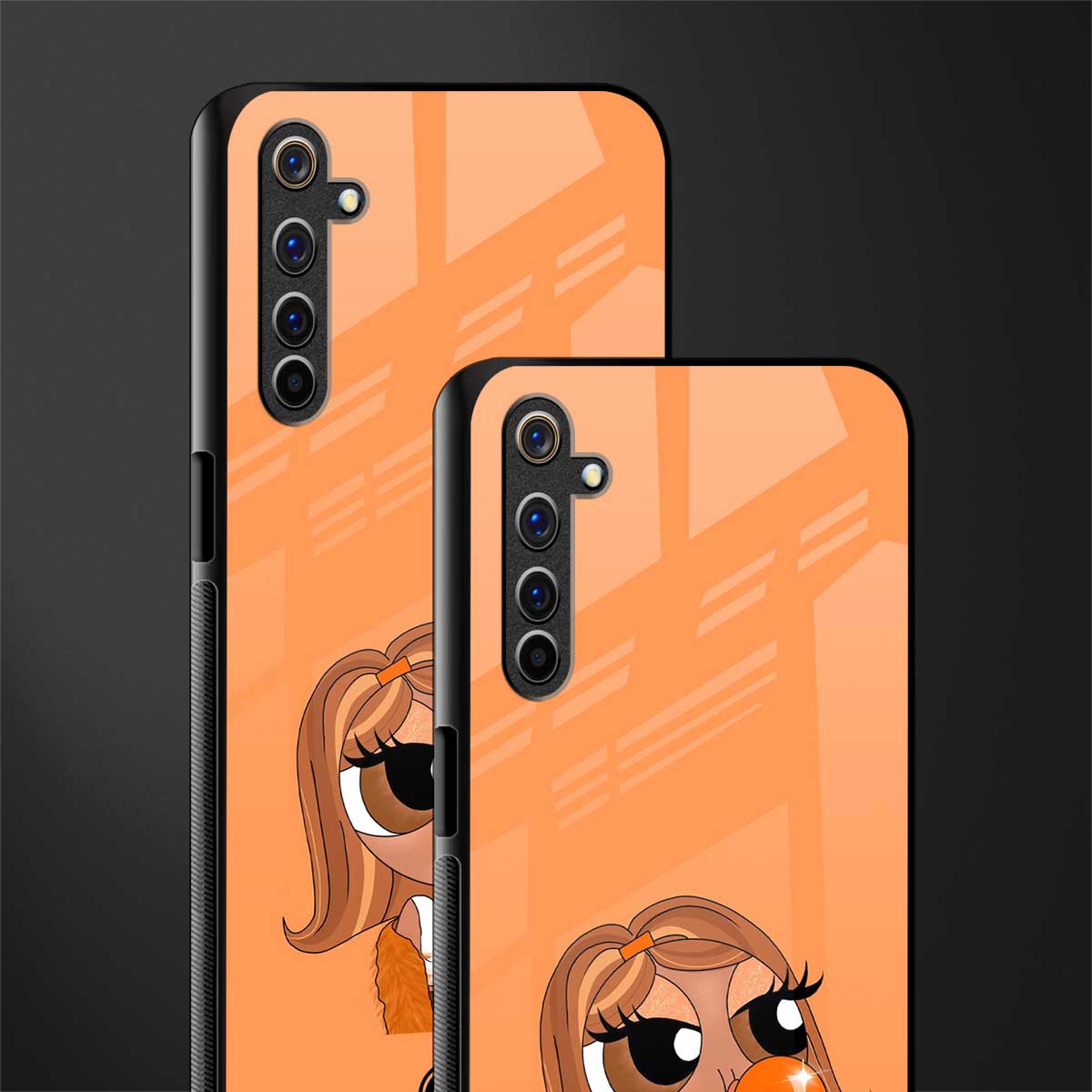 orange tote powerpuff girl glass case for realme 6i image-2