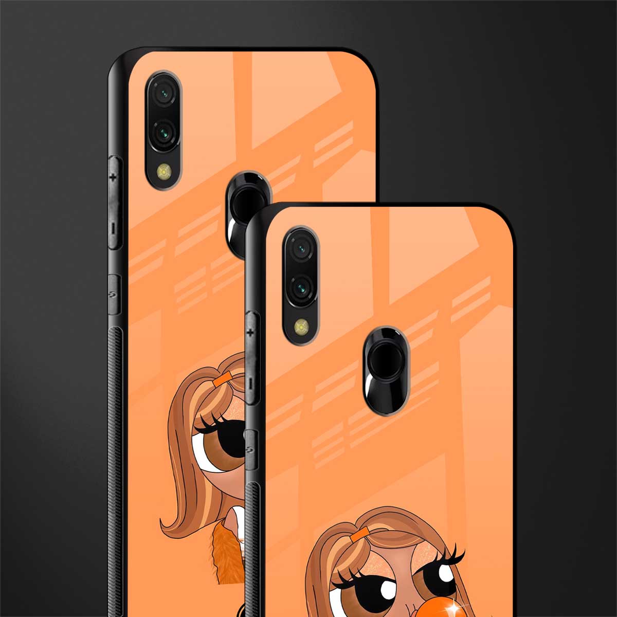 orange tote powerpuff girl glass case for redmi y3 image-2
