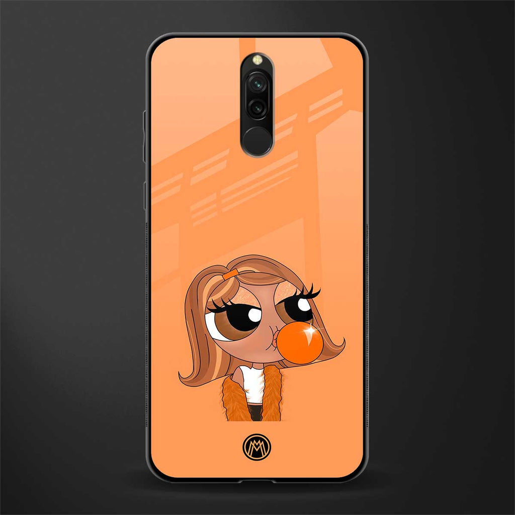orange tote powerpuff girl glass case for redmi 8 image
