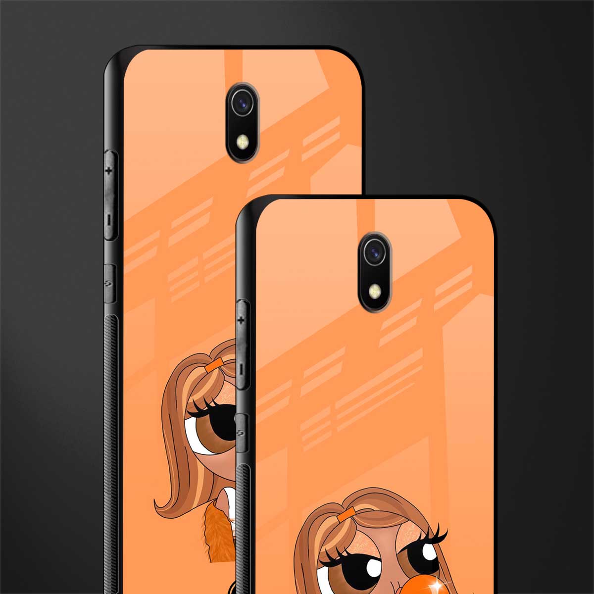 orange tote powerpuff girl glass case for redmi 8a image-2