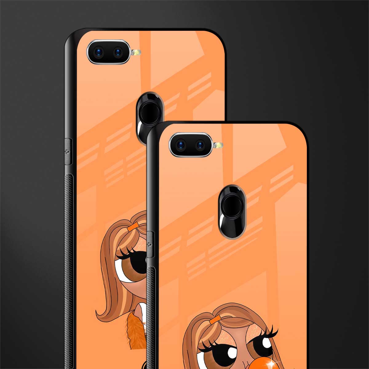 orange tote powerpuff girl glass case for oppo a7 image-2