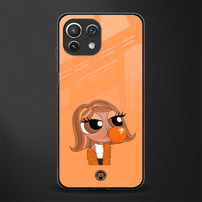 orange tote powerpuff girl glass case for mi 11 lite image