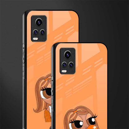 orange tote powerpuff girl back phone cover | glass case for vivo y73