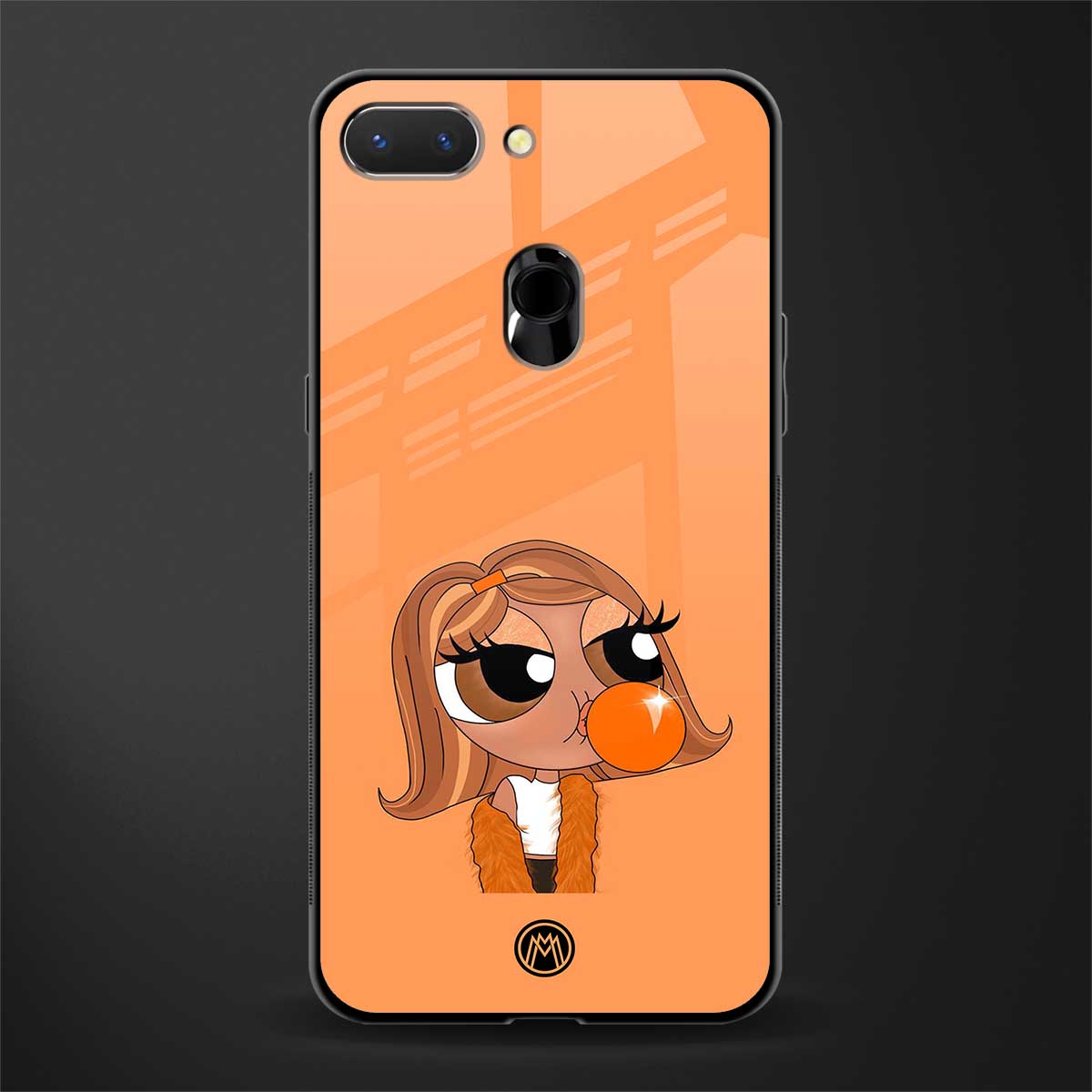 orange tote powerpuff girl glass case for oppo a5 image