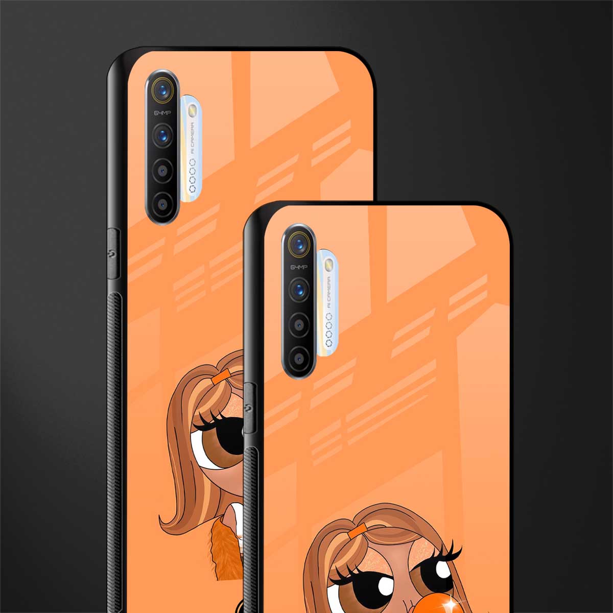 orange tote powerpuff girl glass case for realme xt image-2