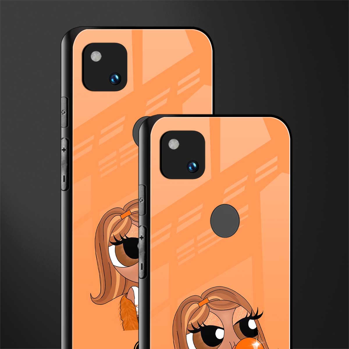 orange tote powerpuff girl back phone cover | glass case for google pixel 4a 4g
