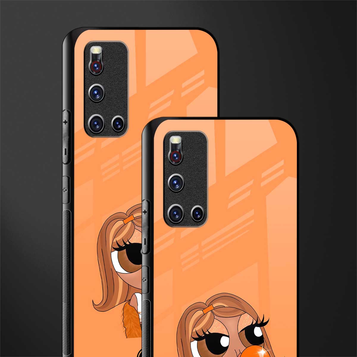 orange tote powerpuff girl glass case for vivo v19 image-2