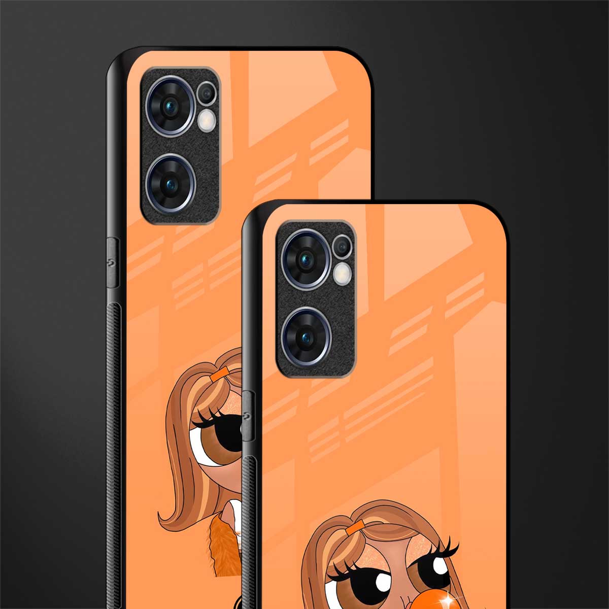 orange tote powerpuff girl glass case for oppo reno7 5g image-2
