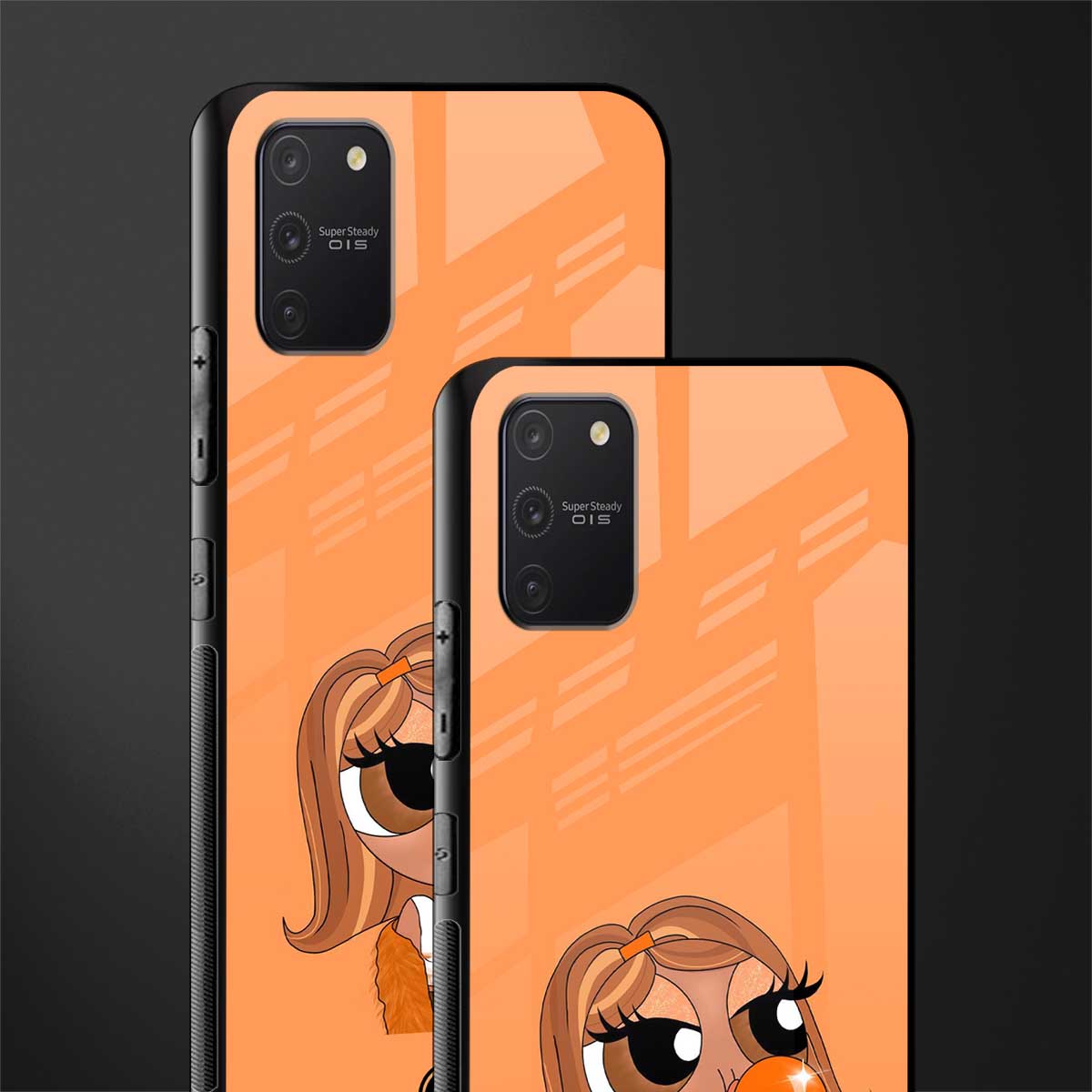 orange tote powerpuff girl glass case for samsung galaxy a91 image-2