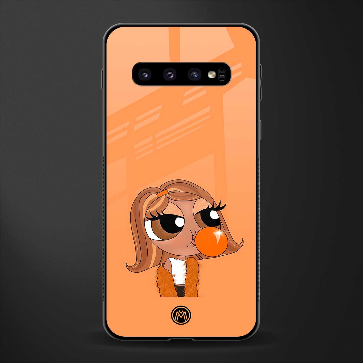 orange tote powerpuff girl glass case for samsung galaxy s10 image