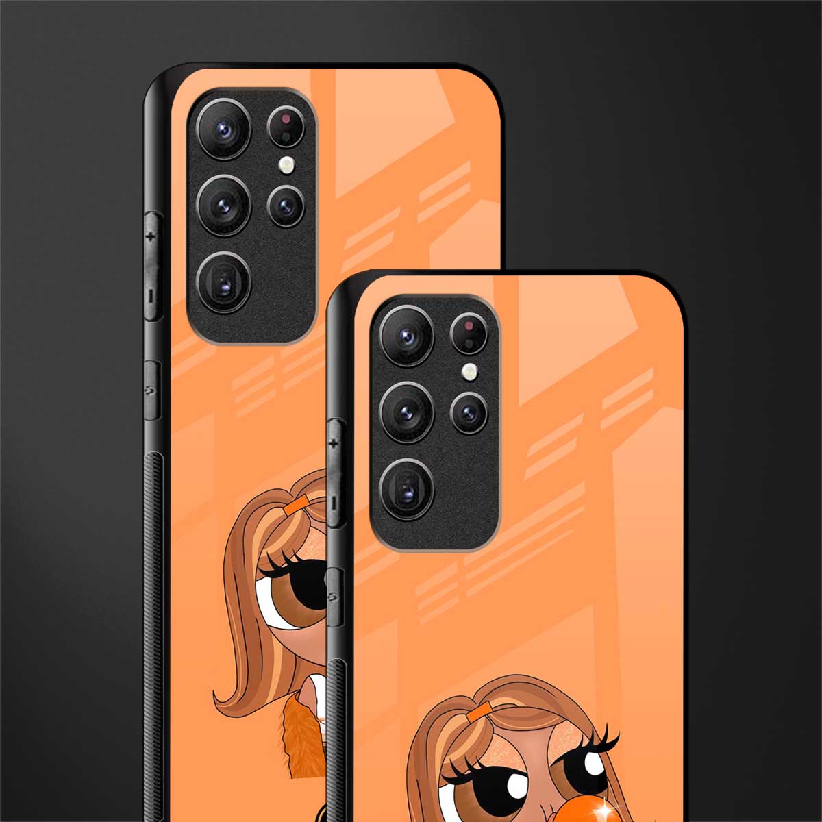 orange tote powerpuff girl glass case for samsung galaxy s22 ultra 5g image-2