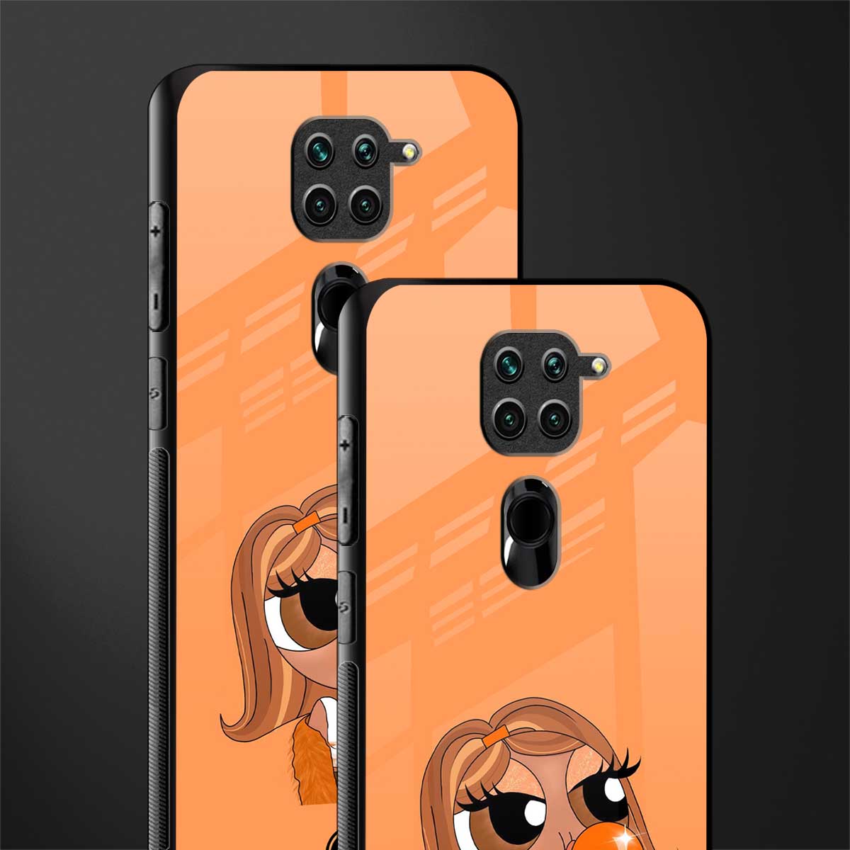 orange tote powerpuff girl glass case for redmi note 9 image-2