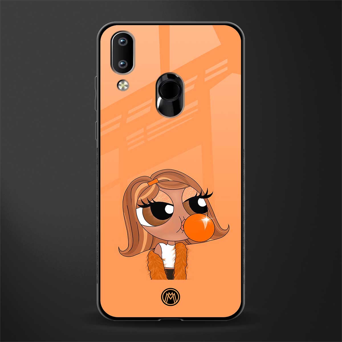 orange tote powerpuff girl glass case for vivo y91 image