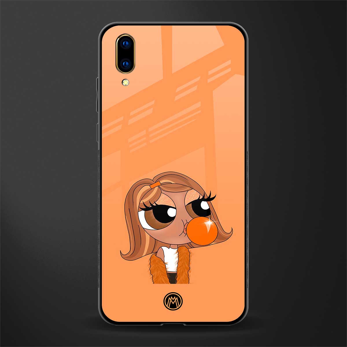 orange tote powerpuff girl glass case for vivo v11 pro image