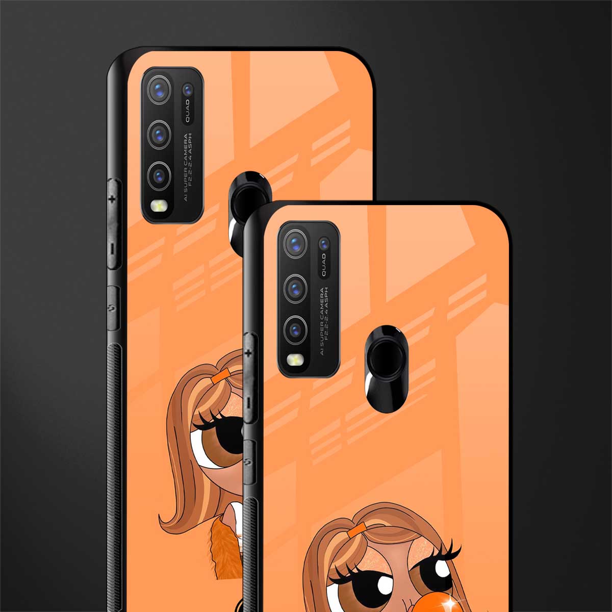 orange tote powerpuff girl glass case for vivo y30 image-2