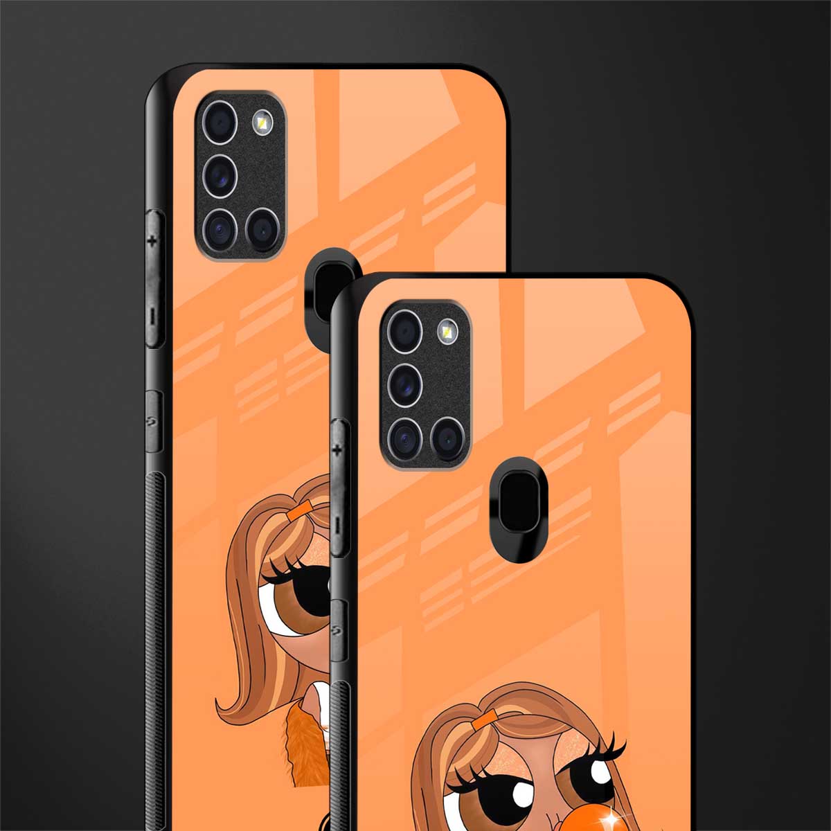 orange tote powerpuff girl glass case for samsung galaxy a21s image-2