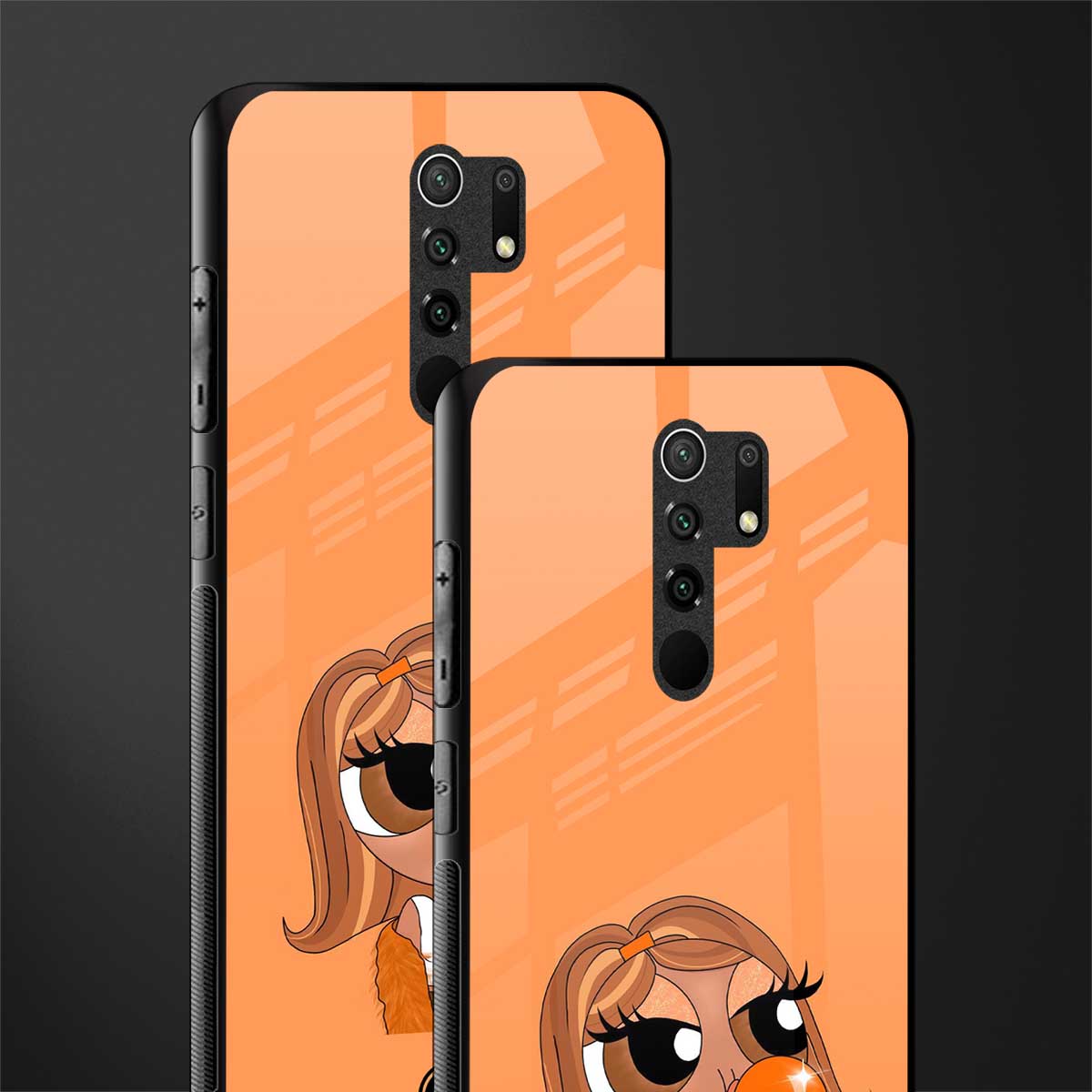 orange tote powerpuff girl glass case for redmi 9 prime image-2
