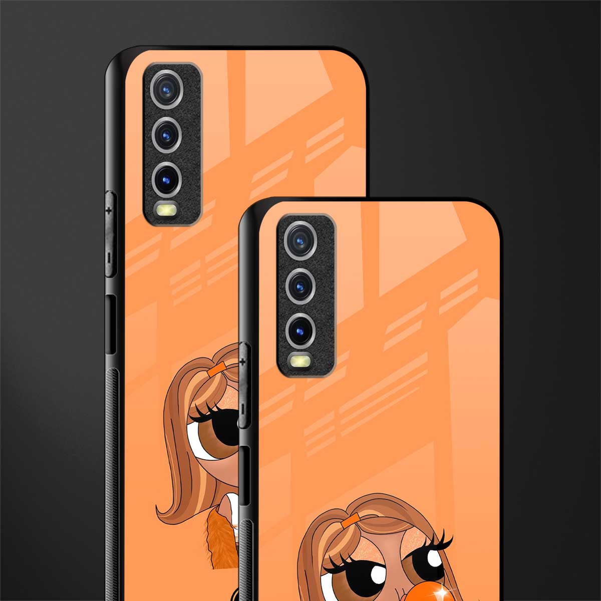 orange tote powerpuff girl glass case for vivo y20i vivo y20t image-2