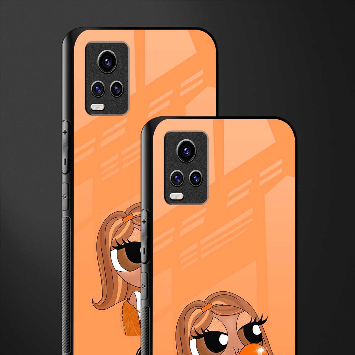 orange tote powerpuff girl glass case for vivo v20 image-2