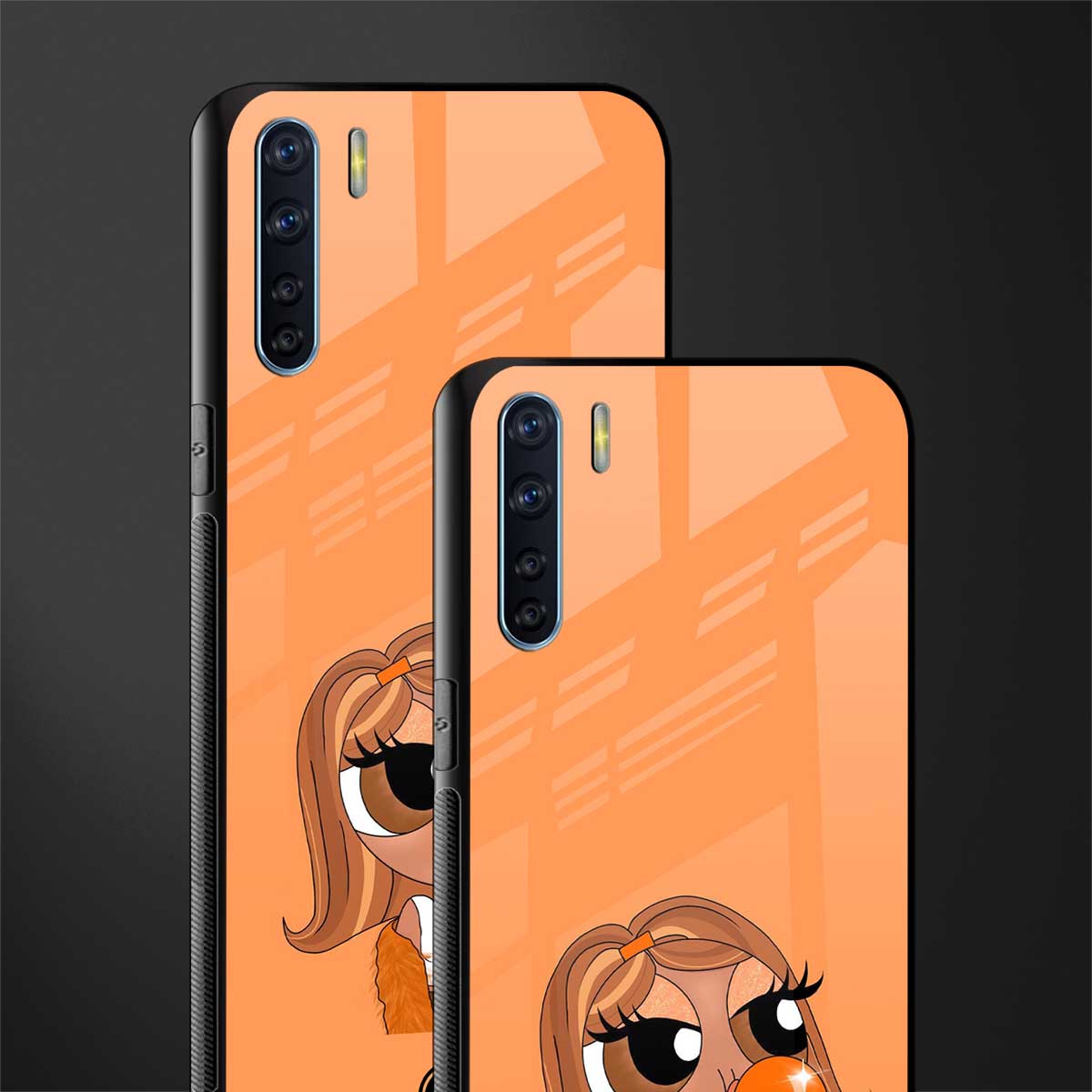 orange tote powerpuff girl glass case for oppo f15 image-2