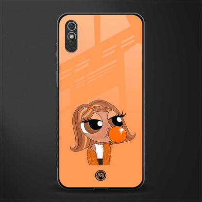 orange tote powerpuff girl glass case for redmi 9i image