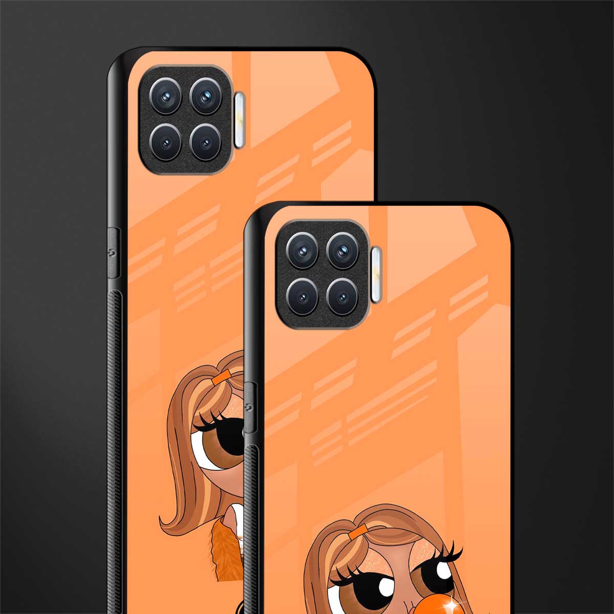 orange tote powerpuff girl glass case for oppo f17 image-2