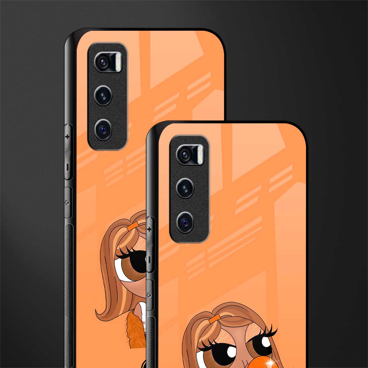 orange tote powerpuff girl glass case for vivo v20 se image-2