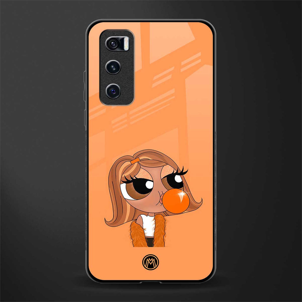 orange tote powerpuff girl glass case for vivo v20 se image