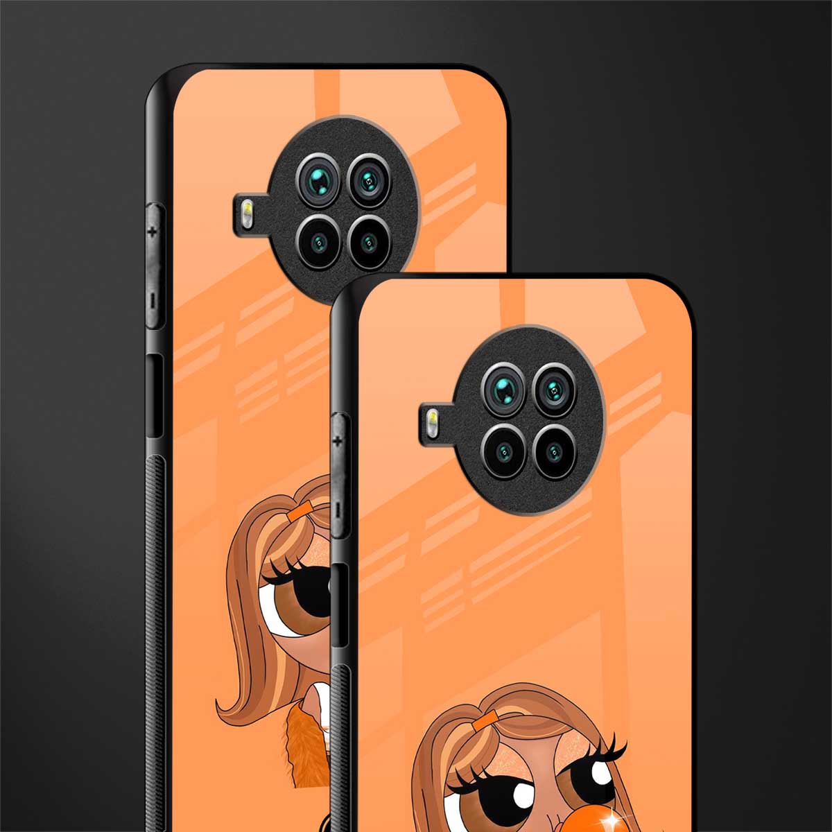 orange tote powerpuff girl glass case for mi 10i image-2