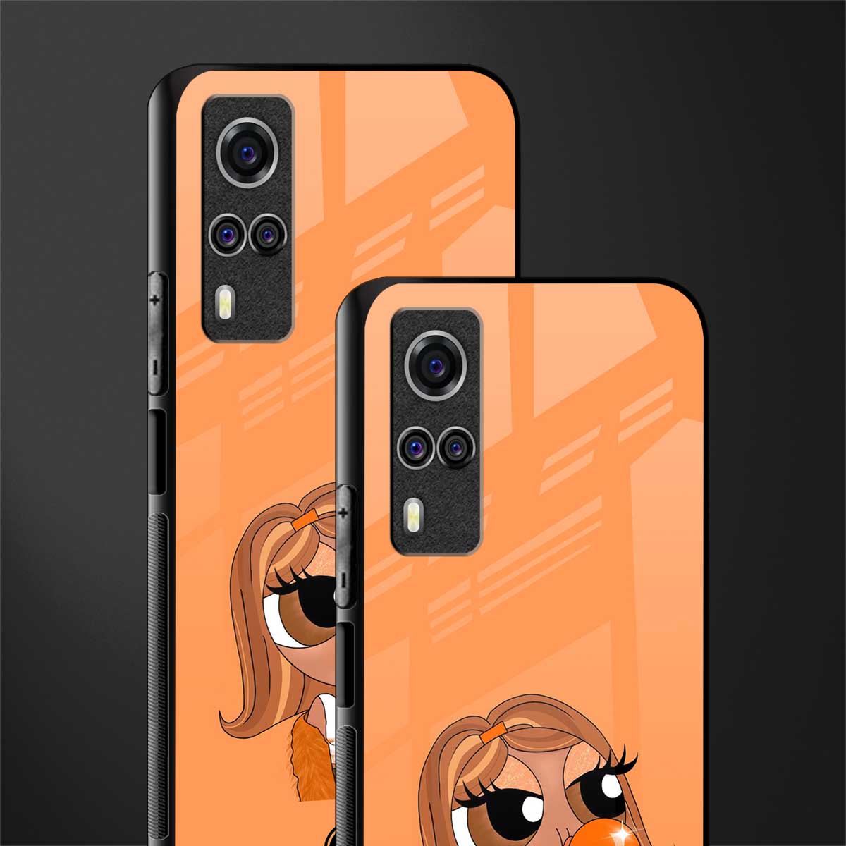 orange tote powerpuff girl glass case for vivo y53s image-2