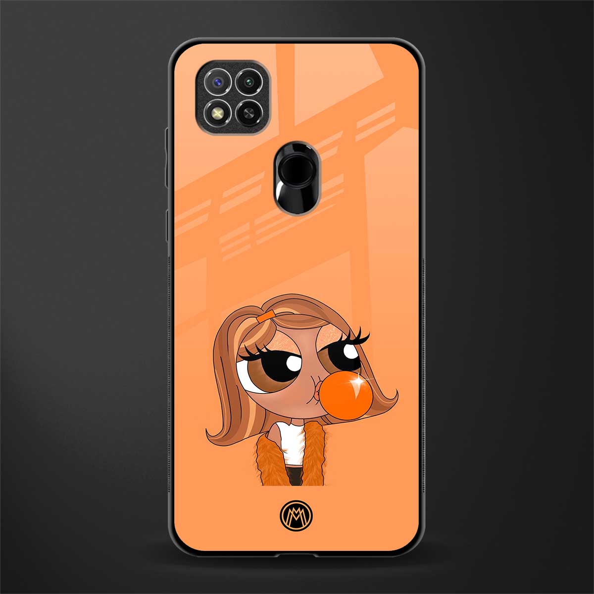 orange tote powerpuff girl glass case for poco c31 image
