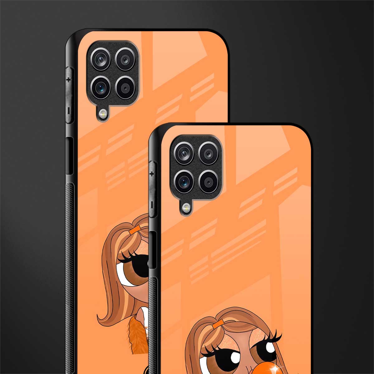 orange tote powerpuff girl glass case for samsung galaxy f12 image-2