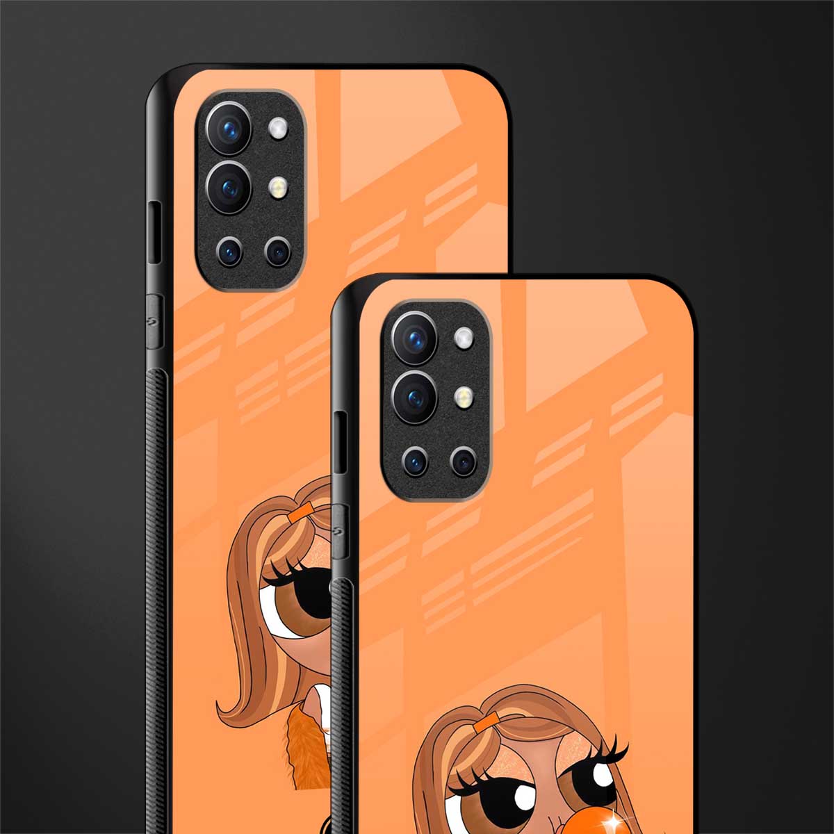 orange tote powerpuff girl glass case for oneplus 9r image-2