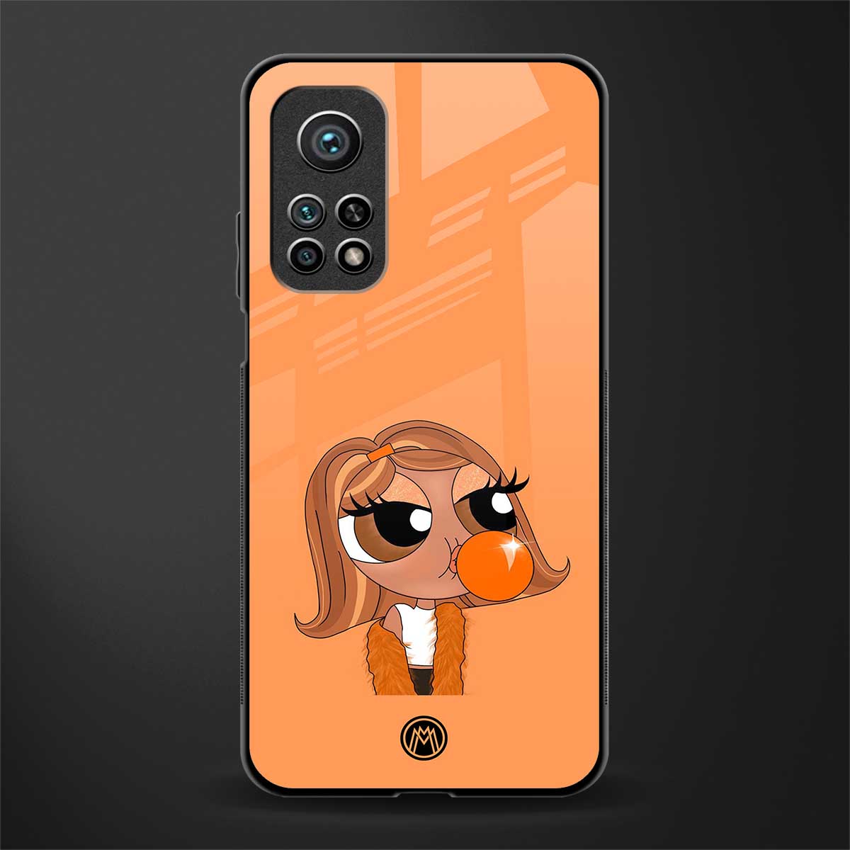 orange tote powerpuff girl glass case for mi 10t 5g image