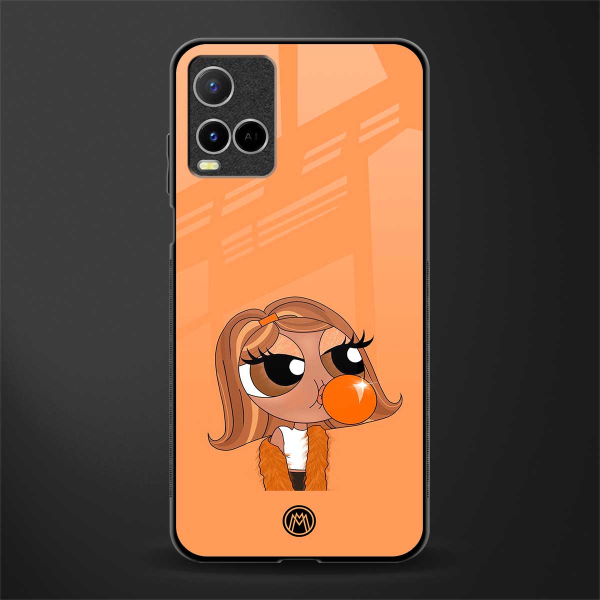orange tote powerpuff girl glass case for vivo y21t image