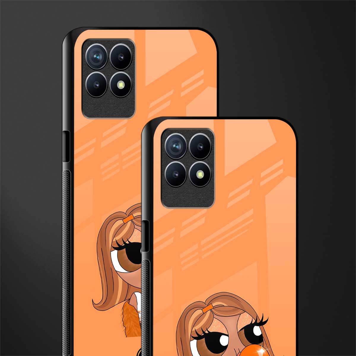 orange tote powerpuff girl glass case for realme 8i image-2