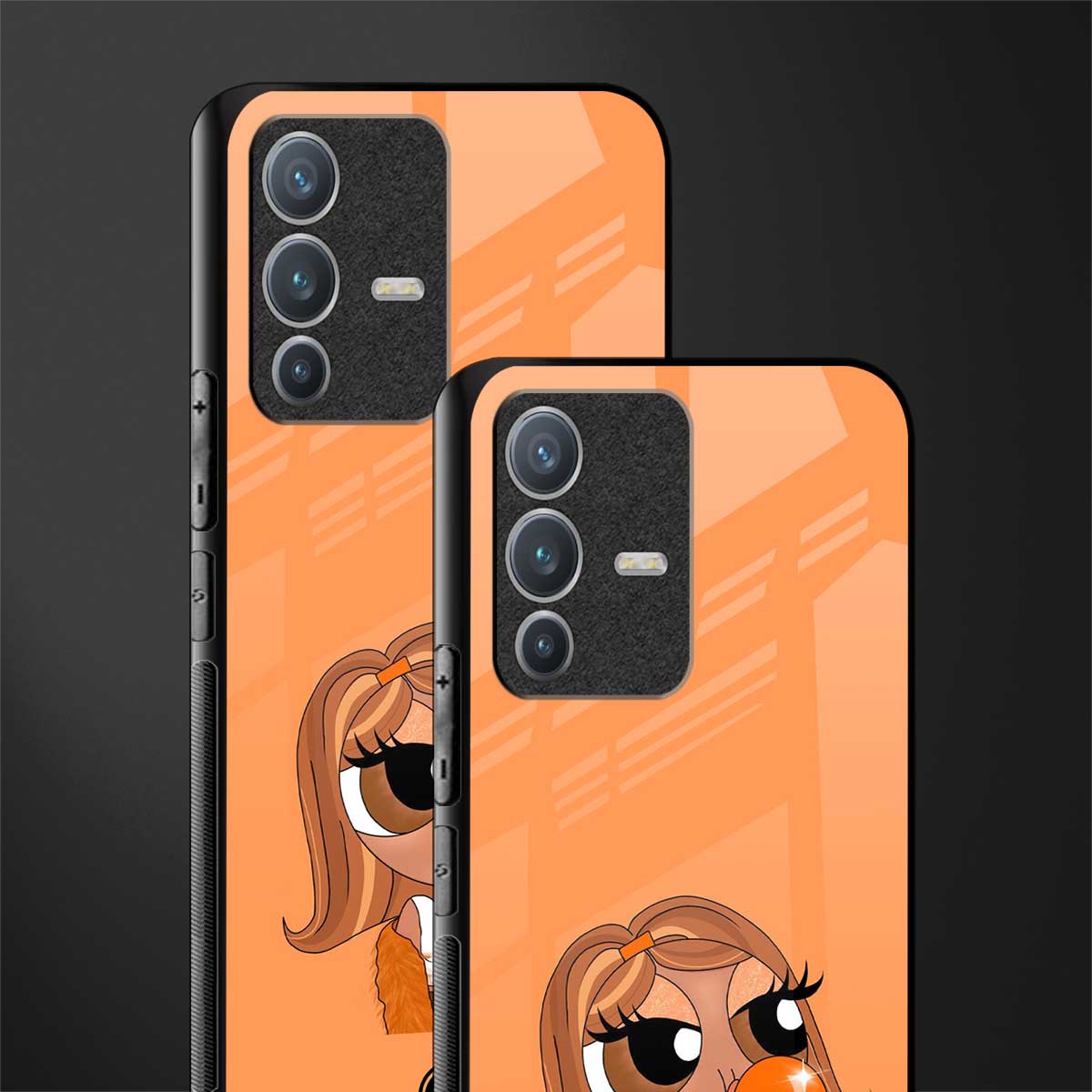 orange tote powerpuff girl glass case for vivo v23 pro 5g image-2