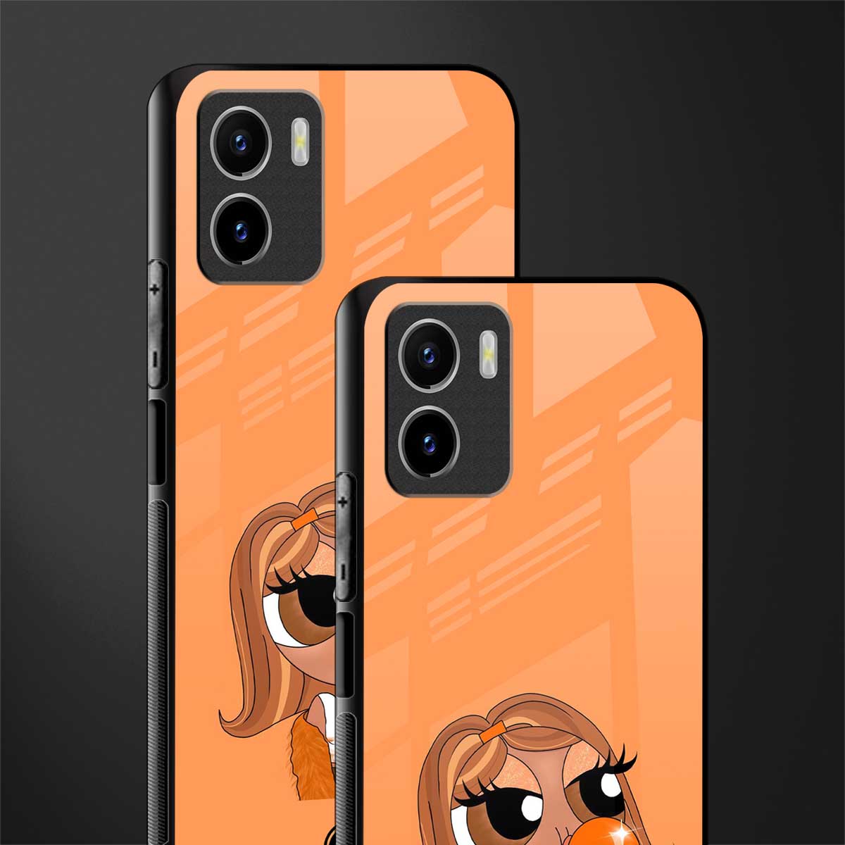 orange tote powerpuff girl glass case for vivo y15s image-2