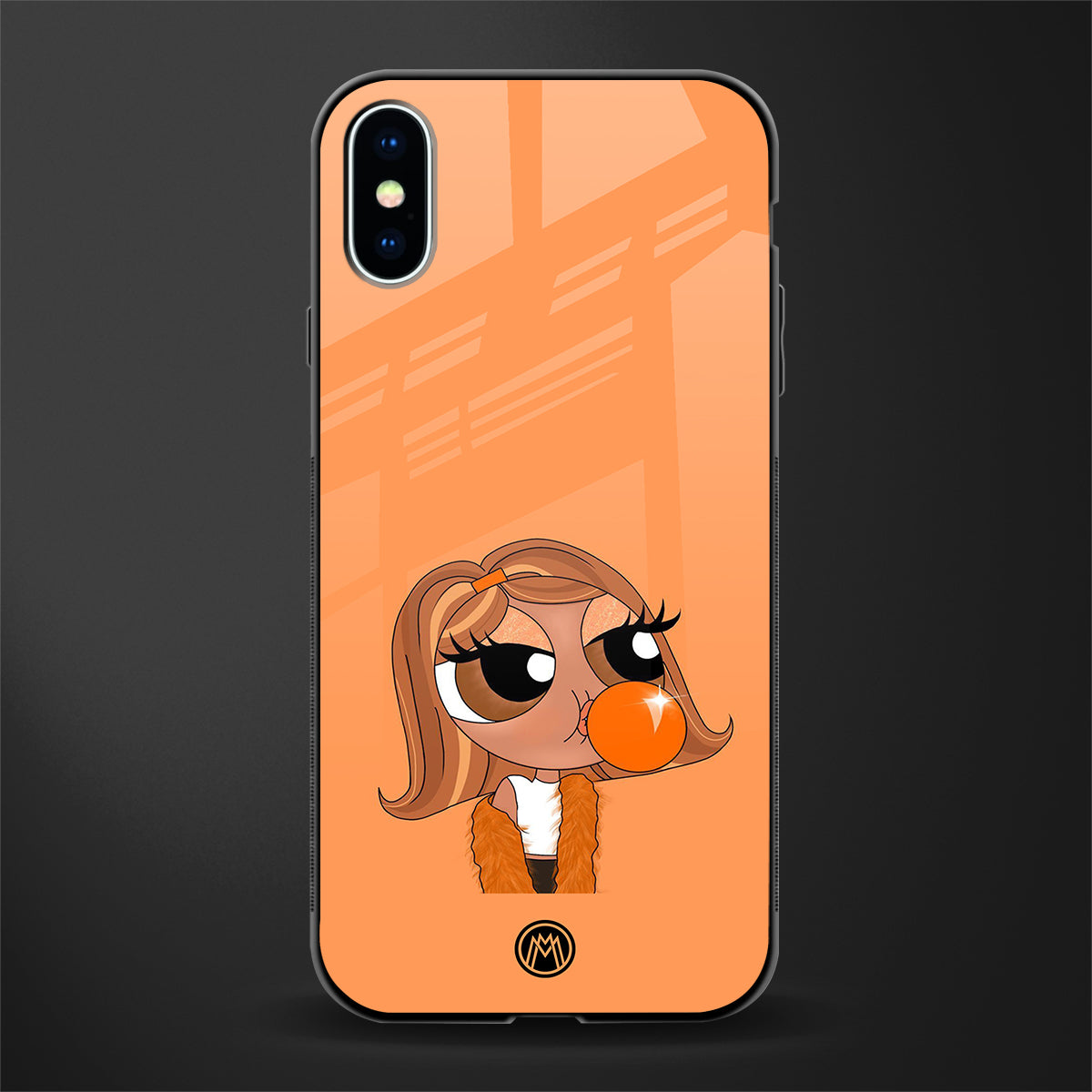 orange tote powerpuff girl glass case for iphone xs image
