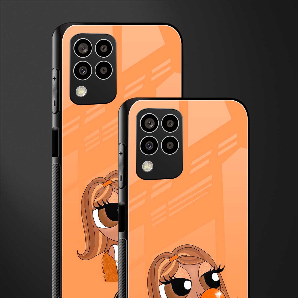 orange tote powerpuff girl back phone cover | glass case for samsung galaxy m33 5g