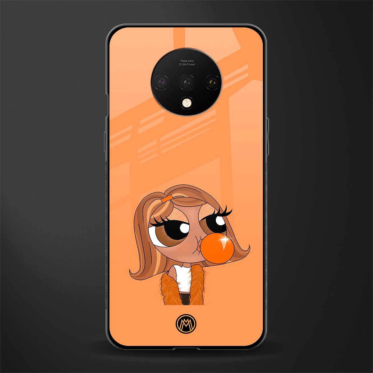 orange tote powerpuff girl glass case for oneplus 7t image