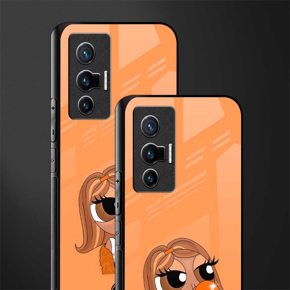 orange tote powerpuff girl glass case for vivo x70 image-2