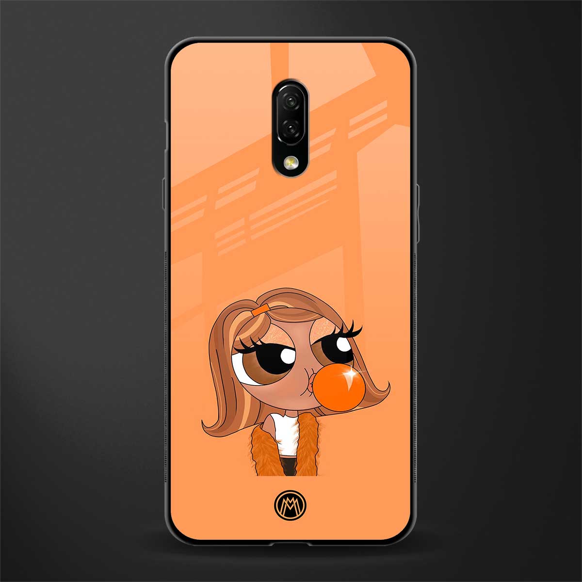 orange tote powerpuff girl glass case for oneplus 7 image