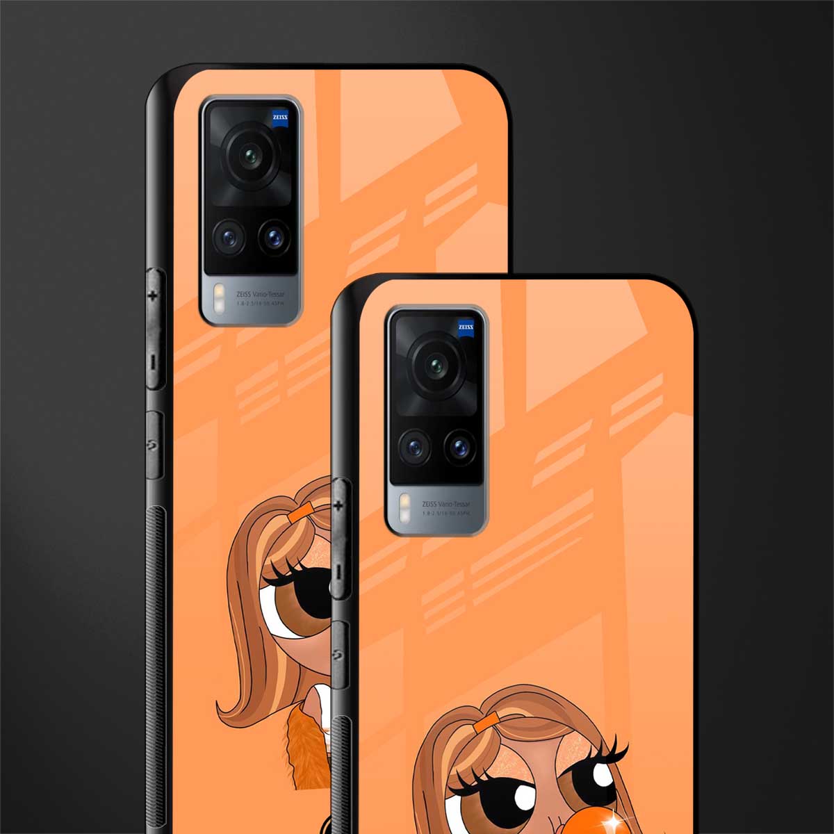 orange tote powerpuff girl glass case for vivo x60 image-2