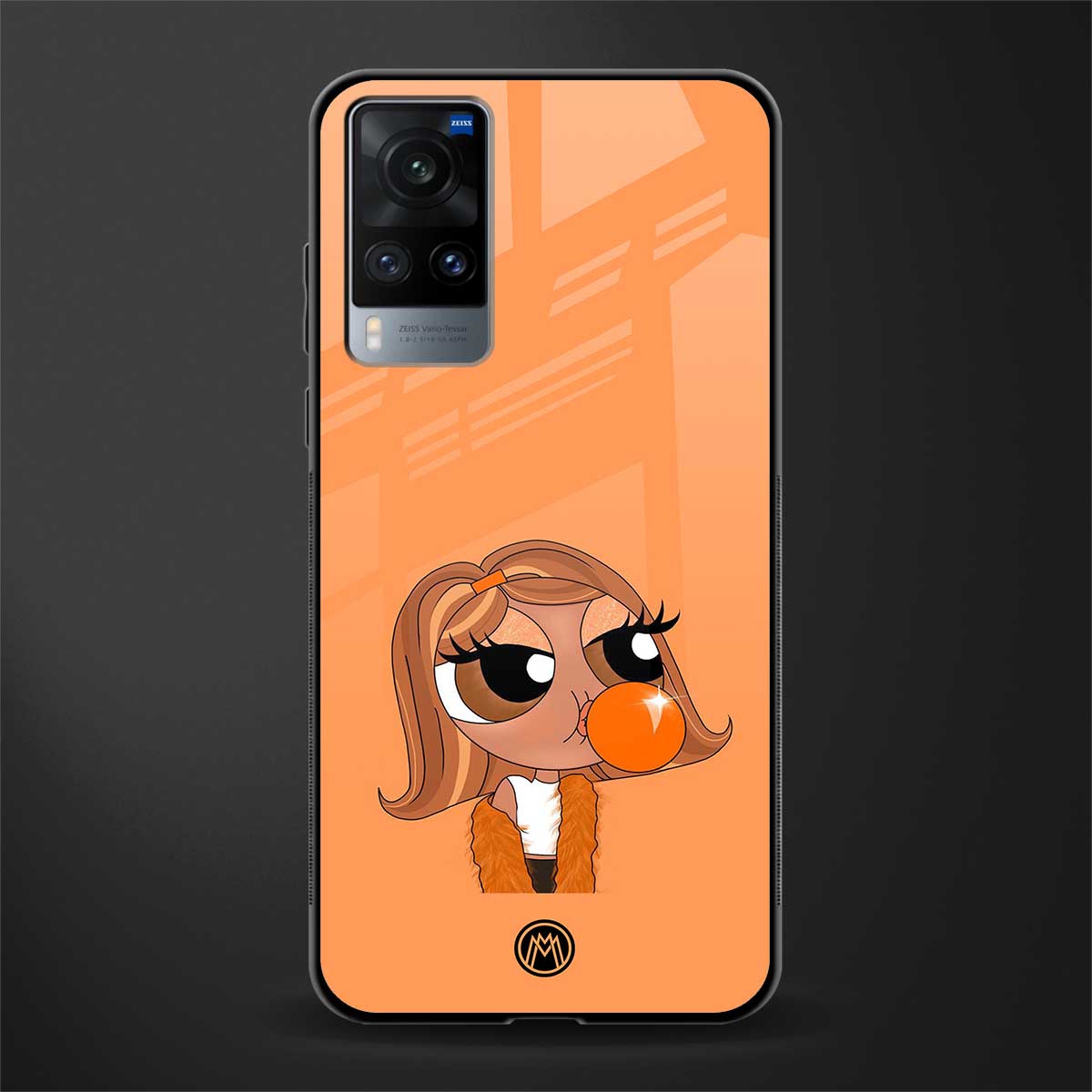 orange tote powerpuff girl glass case for vivo x60 image