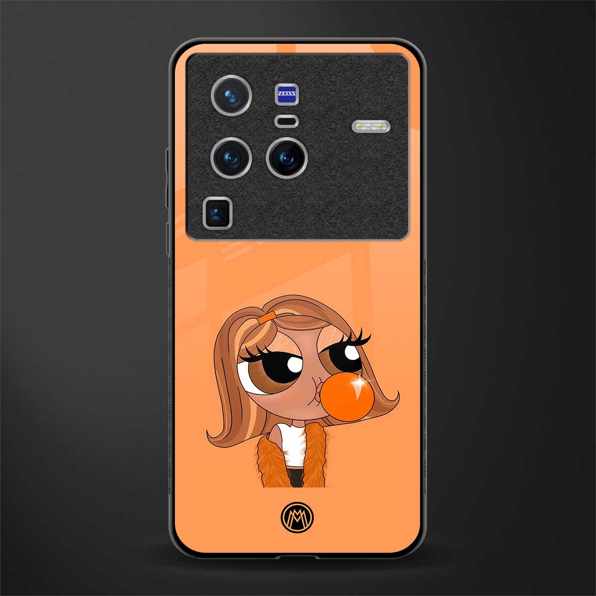 orange tote powerpuff girl glass case for vivo x80 pro 5g image