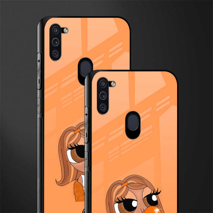 orange tote powerpuff girl glass case for samsung galaxy m11 image-2