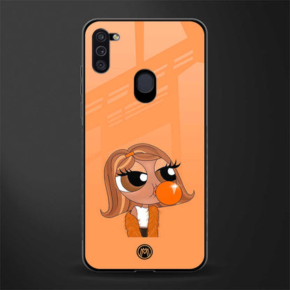 orange tote powerpuff girl glass case for samsung galaxy m11 image