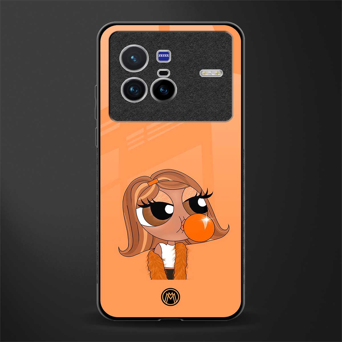 orange tote powerpuff girl glass case for vivo x80 image