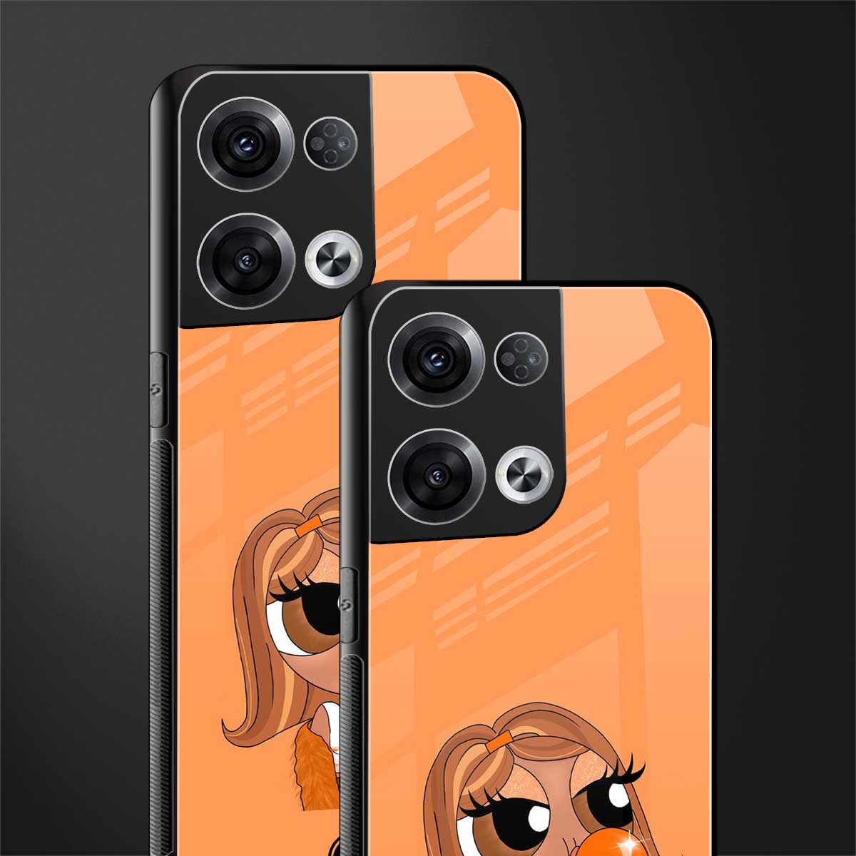 orange tote powerpuff girl back phone cover | glass case for oppo reno 8